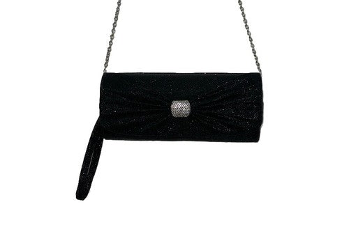 Gunne Sax By Jessica McClintock Crystal Embelished Evening Bag Black