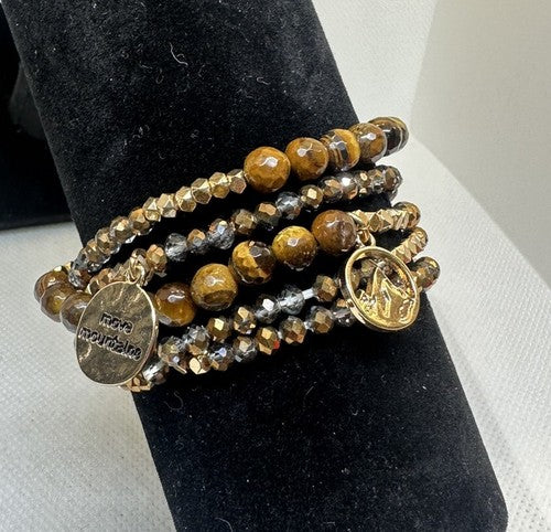 Tiger Eye Gemstone Healing Protection Bracelet Soul Stacks Move Mountains