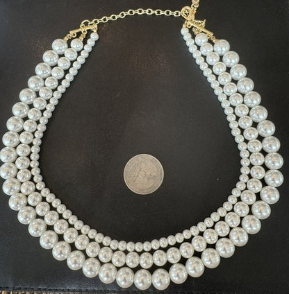 Baublebar Danielle Necklace 3-Strand Pearl Statement $58