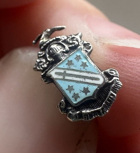 Vintage Phi Delta Theta Crest Silver Enamel Lapel Pin Non-Magnetic