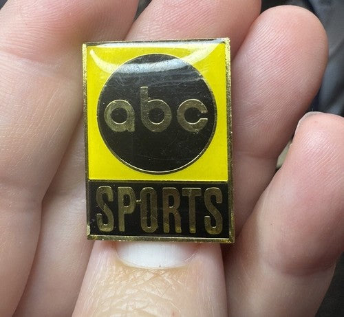Vintage ABC Sports Lapel Pin Black Yellow