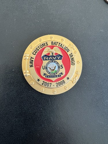 US Navy Customs Battalion Tango Challenge Coin 2007 Bravo Barracudas OIF OEF