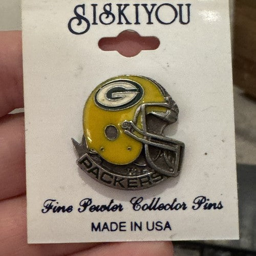 3D Helmet Big G Logo NFL Green Bay Packers Hat Lapel Pin NOS Siskiyou