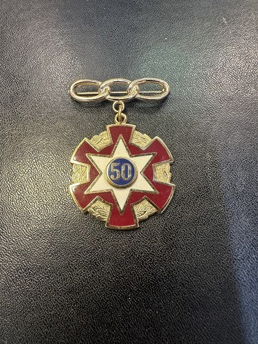 I.O.O.F. Pin Int'l Order Odd Fellows 50 Year Membership Medal Illinois