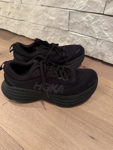 Hoka One One Womens Bondi 8 1127952 BBLC Black Running Shoes Sneakers Sz 7
