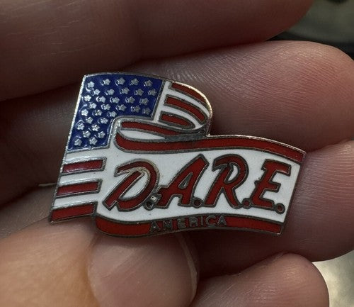 Vintage DARE D.A.R.E. American Flag Pin Enamel