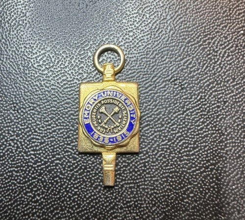 Vintage Emory University Key Fob Charm Pendant Gold Tone