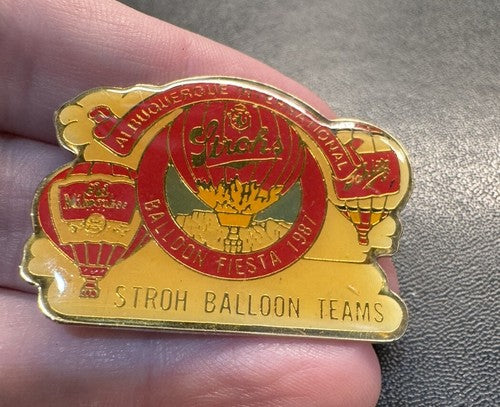 STROHS - SCHLITZ - OLD MILWAUKEE BALLOON PIN - 1987 STROH BALLOON TEAMS ABQ