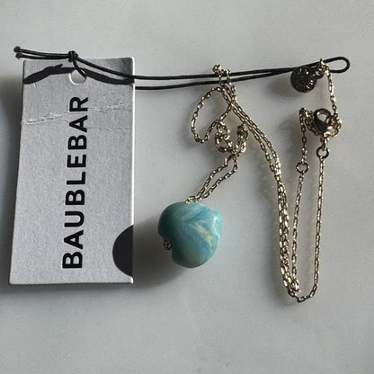 BaubleBar Juno Turquoise Stone Necklace 16"+ 3" Extender NWT $38