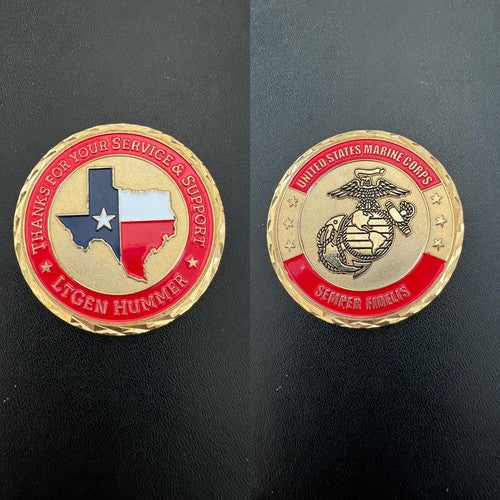 RARE US Marine Corps TEXAS Challenge Coin LT GEN HUMMER