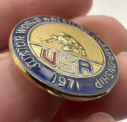 Junior World Wrestling Championship Pin - 1971 Tokyo Japan  -Team USA -Lapel Pin