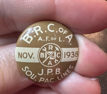 1938 Brotherhood Railway Carmen Union BRCA BRC Southern Pacific Lines J.P.B.