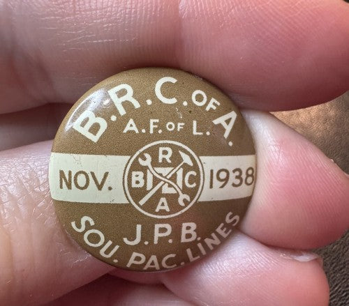 1938 Brotherhood Railway Carmen Union BRCA BRC Southern Pacific Lines J.P.B.