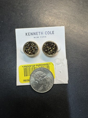 Gorgeous Kenneth Cole Gold Tone Druzy Earrings NWT