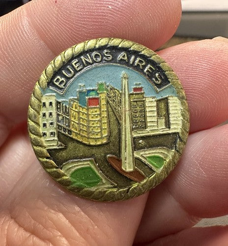 Vintage Buenos Aires Argentina Tourist Souvenir Lapel Pin Industria