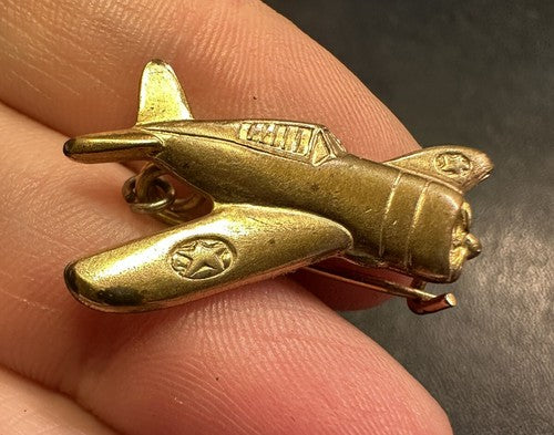 WWII 1939 Army Air Corps Pilot Home Front Sweetheart Pin F4 Wildcat