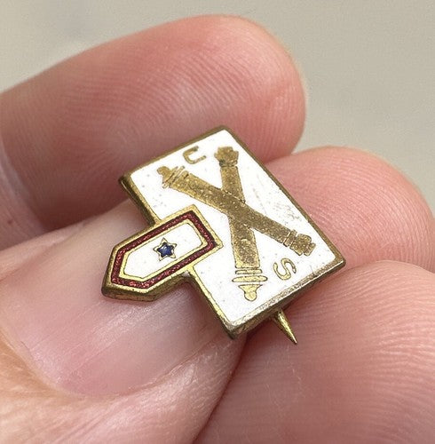 WWI US ARTILLERY BLUE STAR SON IN SERVICE ENAMELED PATRIOTIC PIN - WW1