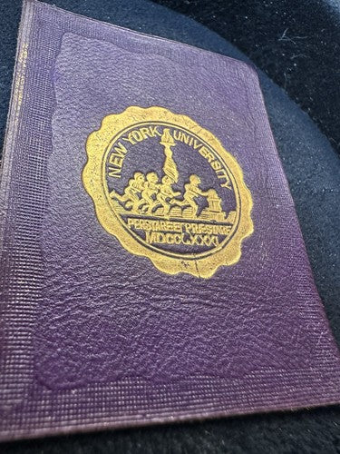 New York University Tobacco Leather College NYU Purple Gold