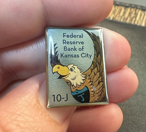 Vintage Federal Reserve Bank of Kansas City 10-J Plated Souvenir Pin