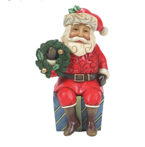 JIM SHORE "SANTA SITTING ON GIFTS" # 6011487 * 4" HIGH * NEW *