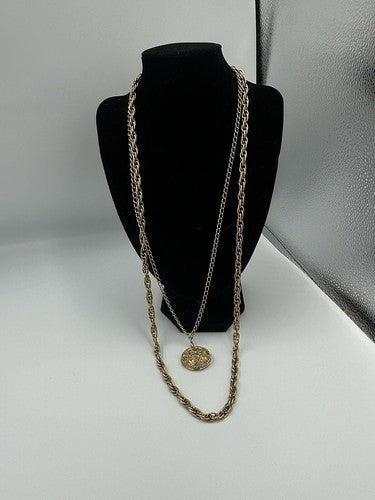 1928 Layered Domed Pendant Necklace With Locket