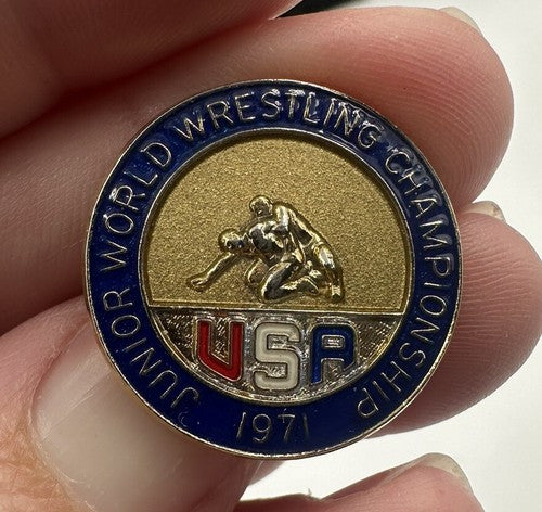 Junior World Wrestling Championship Pin - 1971 Tokyo Japan  -Team USA -Lapel Pin