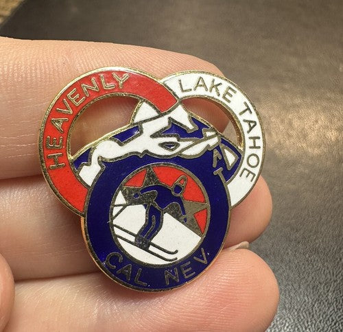HEAVENLY VALLEY Skiing Ski Pin Lake Tahoe CALIFORNIA NEVADA Resort Travel Lapel