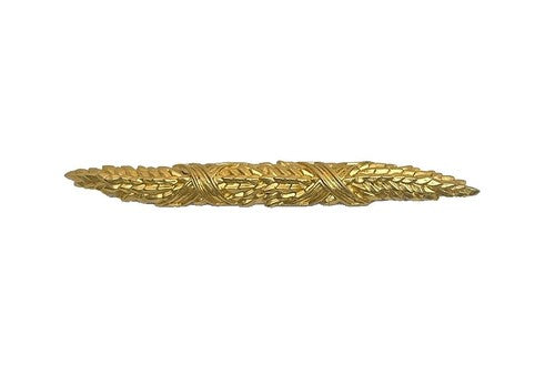 Big VTG 90s Karl Lagerfeld Gold Wheat Bar Brooch Pin 4.75” Runway Couture