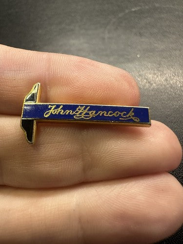 RARE VINTAGE JOHN HANCOCK INSURANCE T-SQUARE LAPEL PIN