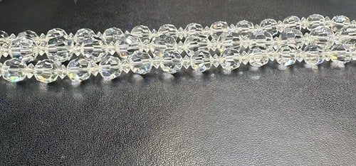 Vtg Marvella 3-Strand Faceted Crystal Beaded Bracelet Elegant Clasp Rhinestone