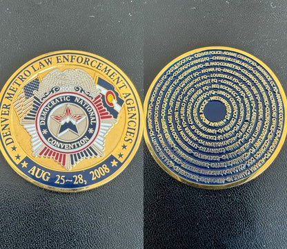 Denver Metro Law Enforcement Agencies DNC 2008 CHALLENGE COIN Police - RARE!