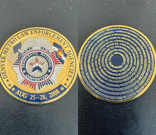 Denver Metro Law Enforcement Agencies DNC 2008 CHALLENGE COIN Police - RARE!
