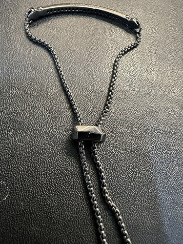 VGU Kendra Scott Ott Adjustable Chain Bracelet Gunmetal tone black crystals