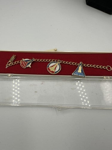 Vintage 1980's Early Space Shuttle Program Charm Bracelet New In Box