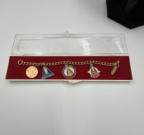 Vintage 1980's Early Space Shuttle Program Charm Bracelet New In Box