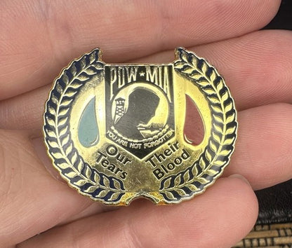 POW*MIA Memorial Pin Lapel - Our Tears, Their Blood