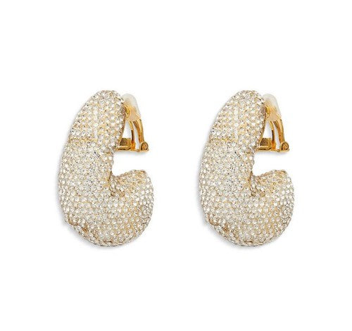 Lele Sadoughi Pave Dome Studded Clip On Earrings