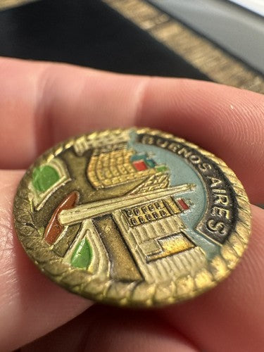 Vintage Buenos Aires Argentina Tourist Souvenir Lapel Pin Industria