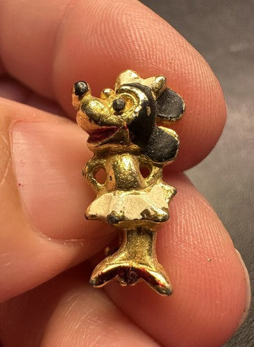 Rare HTF VTG Early Minnie Mouse Walt Disney Pin Brooch Painted Enamel 1940s-50s?