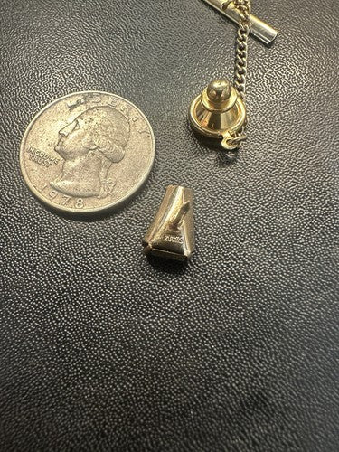 Eiffel Tower Reverse Carved Crystal Glass Tie Tack Lapel Pin Paris France