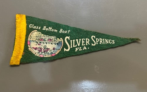 Silver Springs Florida 1940’s Silver Springs Pennant 8.5x4 Water Scene Pennant