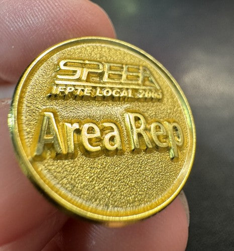 SPEEA Area Rep IFPTE Local 2001 Union Gold Tone Lapel Pin Aerospace Engineering