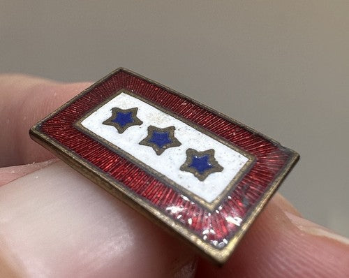 WWI US Blue Three (3) Star Son-in-Service Cloisonné Enamel Pin