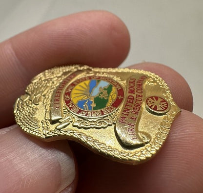 Painted Rocks Fire & Rescue Company Montana Vintage Firefighter Badge PIN