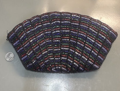 NEIMAN MARCUS HAND MADE BEADED EVENING CLUTCH SHELL SHAPE