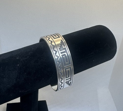 Vintage KABANA Sterling Silver .925 Southwestern Cuff Bracelet Tribal