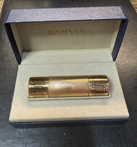 Lanvin Arpege Purse Size  1/8 Oz Art Deco Gold Bottle Designed by Cartier W Box