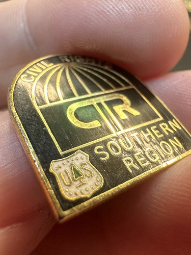 RARE US Forest Service SOUTHERN REGION CIVIL RIGHTS Black Enamel Lapel Pin