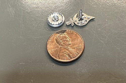 VTG Sterling Silver Shriners Masonic Freemason Fez Hat/Lapel Sword Pin Signed