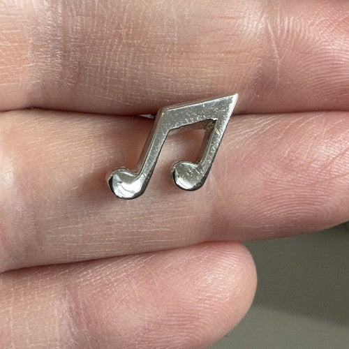 Eighth Notes Music Note Silver Tone Tie Tack Lapel Pin